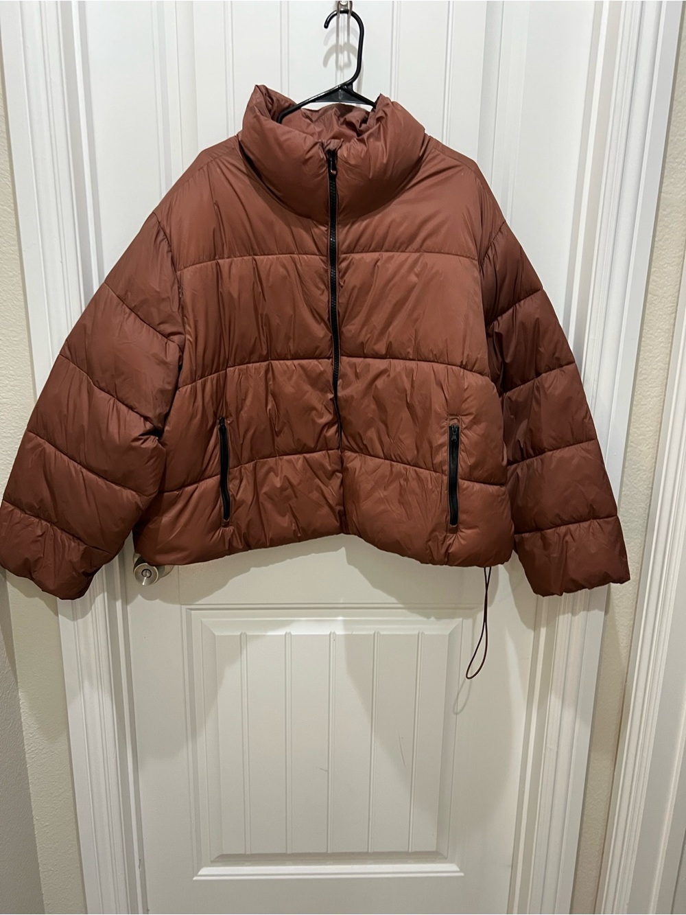 Old Navy Rust Brown Cropped Puffer Jacket - Women